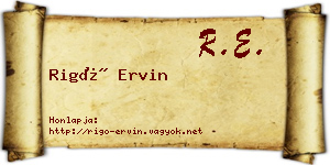 Rigó Ervin névjegykártya