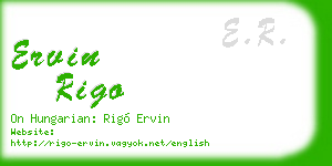 ervin rigo business card